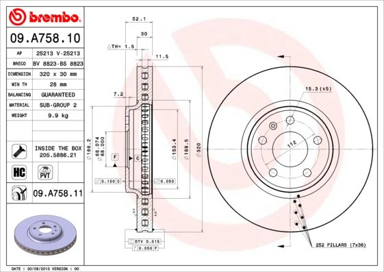 Brake Disc BREMBO 09.A758.11