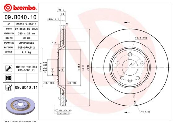 Brake Disc BREMBO 09.B040.11