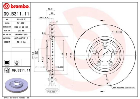 Brake Disc BREMBO 09.B311.11