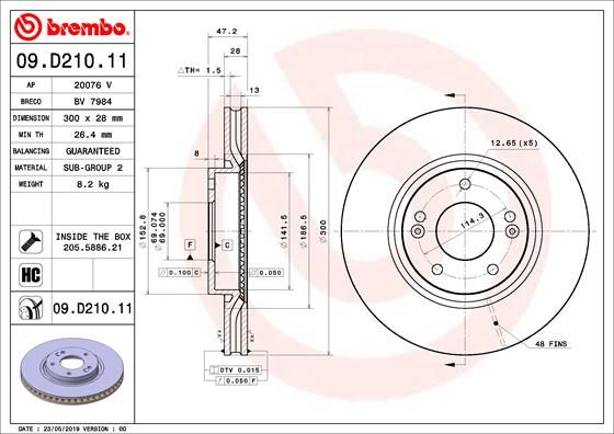 Brake Disc BREMBO 09.D210.11