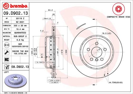 Brake Disc BREMBO 09.D902.13