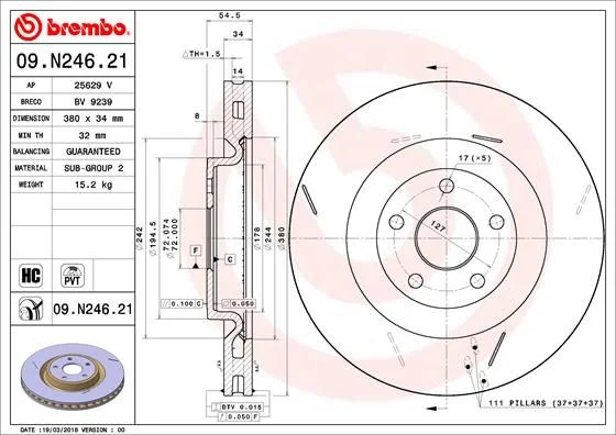 Brake Disc BREMBO 09.N246.21