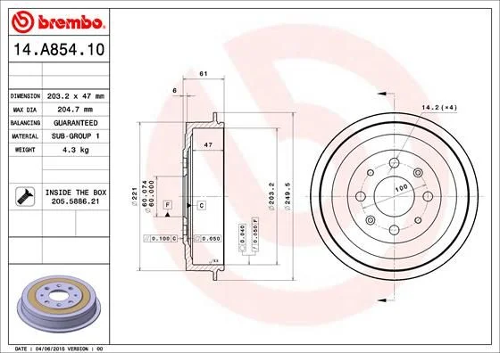 Brake Drum BREMBO 14.A854.10