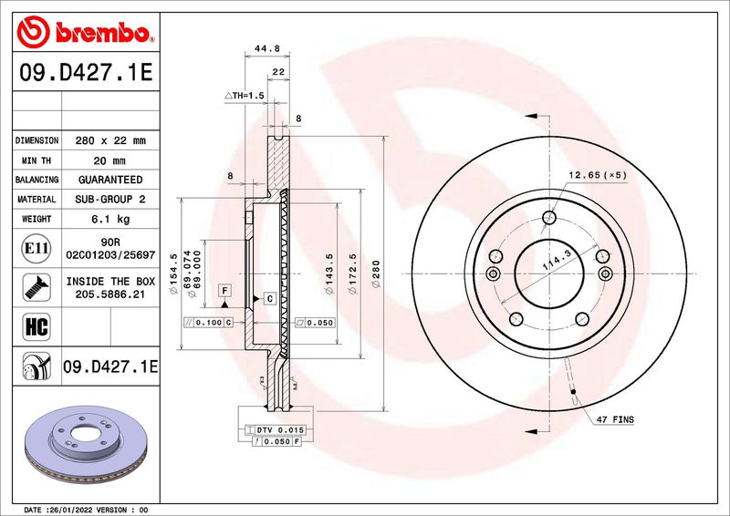 Stabdžių rinkinys, diskiniai stabdžiai BREMBO KT 08 013