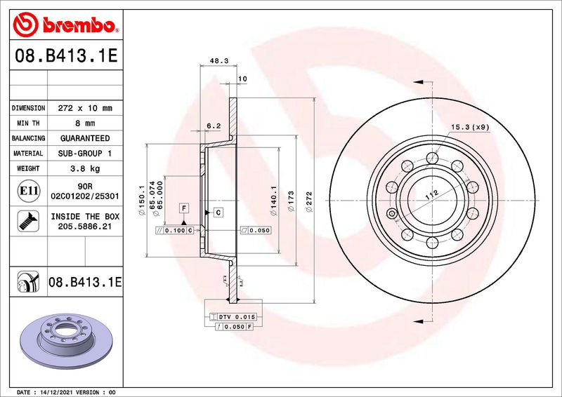 Stabdžių rinkinys, diskiniai stabdžiai BREMBO KT 08 025