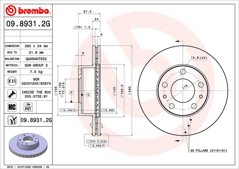 Stabdžių rinkinys, diskiniai stabdžiai BREMBO KT 10 001