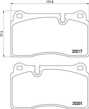 Stabdžių trinkelių rinkinys, diskinis stabdys BREMBO P 02 002