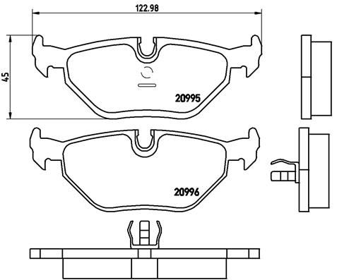 Stabdžių trinkelių rinkinys, diskinis stabdys BREMBO P 06 011