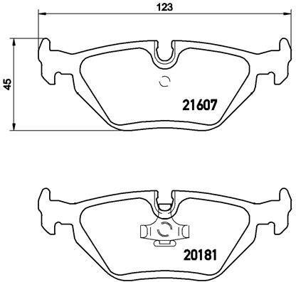 Stabdžių trinkelių rinkinys, diskinis stabdys BREMBO P 06 013