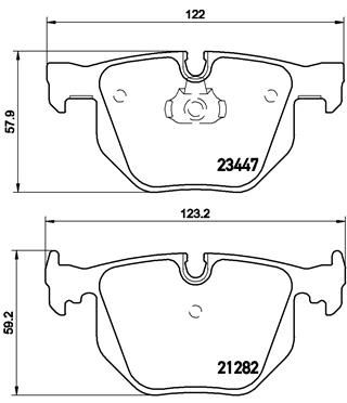 Комплект гальмівних накладок, дискове гальмо BREMBO P 06 029