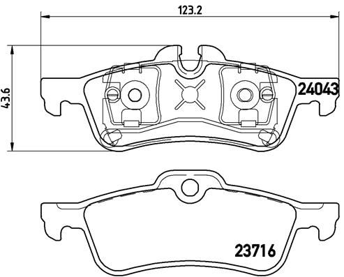 Stabdžių trinkelių rinkinys, diskinis stabdys BREMBO P 06 032