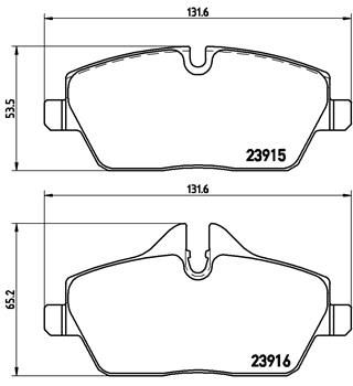 Комплект гальмівних накладок, дискове гальмо BREMBO P 06 034