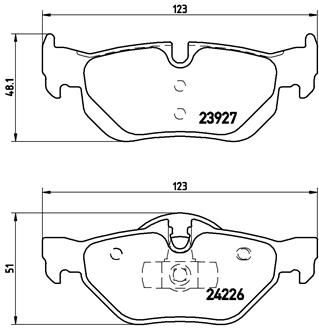 Stabdžių trinkelių rinkinys, diskinis stabdys BREMBO P 06 038