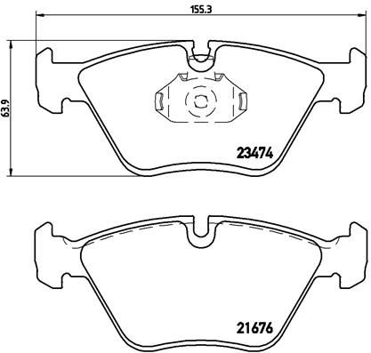 Stabdžių trinkelių rinkinys, diskinis stabdys BREMBO P 06 042