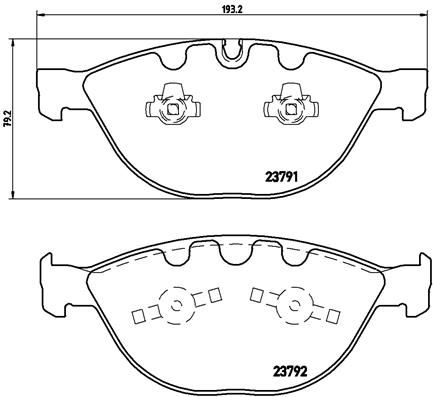 Комплект гальмівних накладок, дискове гальмо BREMBO P 06 047