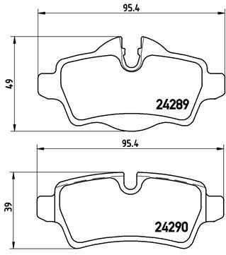 Stabdžių trinkelių rinkinys, diskinis stabdys BREMBO P 06 052