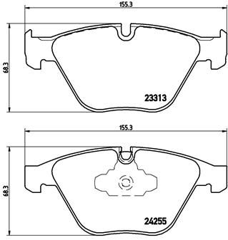 Комплект гальмівних накладок, дискове гальмо BREMBO P 06 055