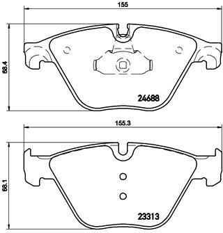 Комплект гальмівних накладок, дискове гальмо BREMBO P 06 074