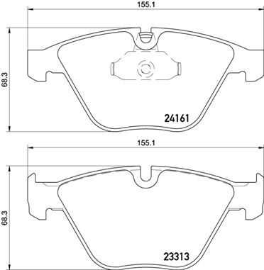 Stabdžių trinkelių rinkinys, diskinis stabdys BREMBO P 06 081