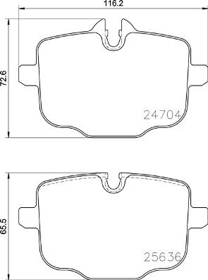 Комплект гальмівних накладок, дискове гальмо BREMBO P 06 101