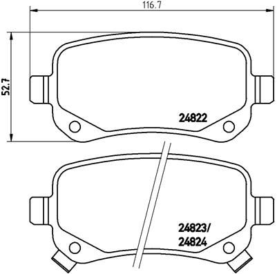 Brake Pad Set, disc brake BREMBO P 11 021