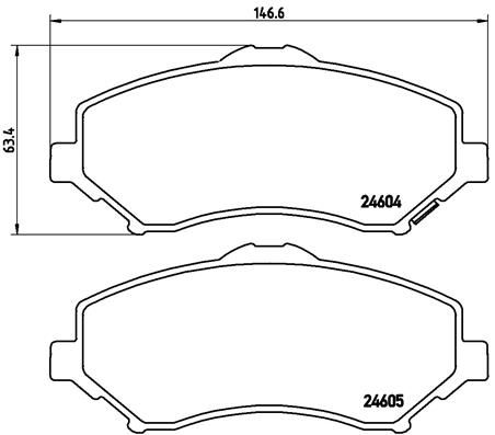 Комплект гальмівних накладок, дискове гальмо BREMBO P 11 022