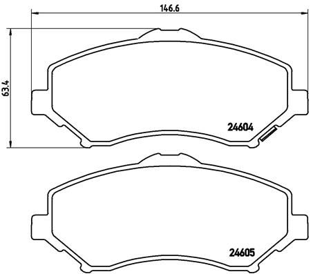 Комплект гальмівних накладок, дискове гальмо BREMBO P 11 025