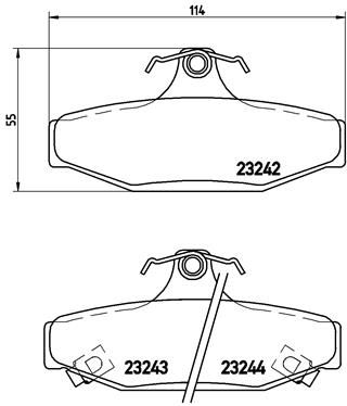 Stabdžių trinkelių rinkinys, diskinis stabdys BREMBO P 15 004