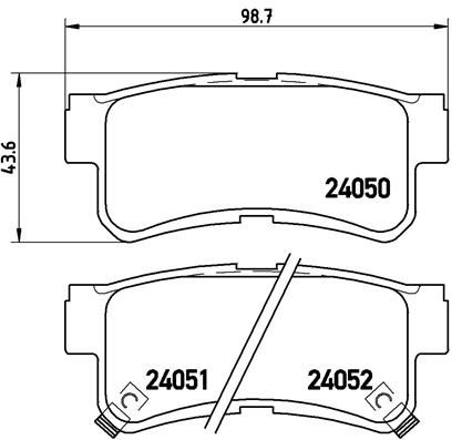 Brake Pad Set, disc brake BREMBO P 15 009