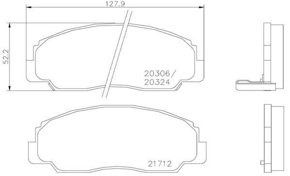 Stabdžių trinkelių rinkinys, diskinis stabdys BREMBO P 16 012