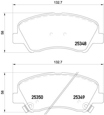 Stabdžių trinkelių rinkinys, diskinis stabdys BREMBO P 18 025