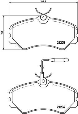 Комплект гальмівних накладок, дискове гальмо BREMBO P 23 023