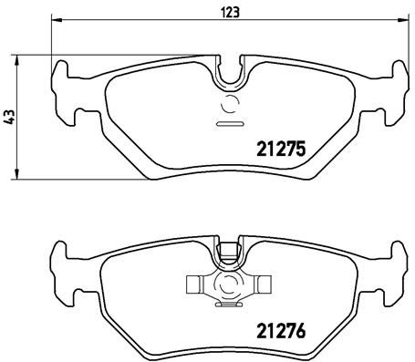 Stabdžių trinkelių rinkinys, diskinis stabdys BREMBO P 23 062