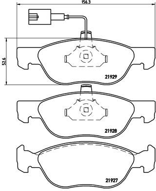 Stabdžių trinkelių rinkinys, diskinis stabdys BREMBO P 23 070