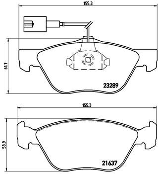 Комплект гальмівних накладок, дискове гальмо BREMBO P 23 077