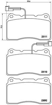 Brake Pad Set, disc brake BREMBO P 23 078