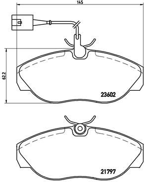 Stabdžių trinkelių rinkinys, diskinis stabdys BREMBO P 23 083