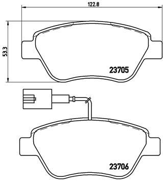 Комплект гальмівних накладок, дискове гальмо BREMBO P 23 085