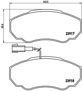 Brake Pad Set, disc brake BREMBO P 23 091