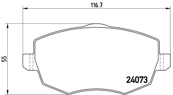 Stabdžių trinkelių rinkinys, diskinis stabdys BREMBO P 23 095