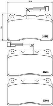 Brake Pad Set, disc brake BREMBO P 23 098