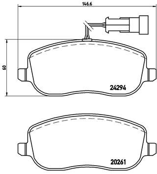 Brake Pad Set, disc brake BREMBO P 23 100