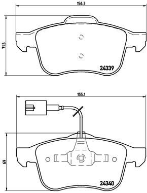 Комплект гальмівних накладок, дискове гальмо BREMBO P 23 103