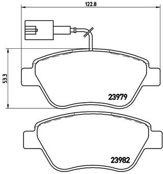 Brake Pad Set, disc brake BREMBO P 23 108