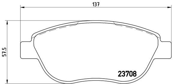 Комплект гальмівних накладок, дискове гальмо BREMBO P 23 119