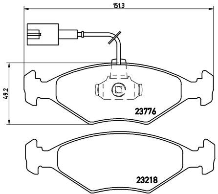 Комплект гальмівних накладок, дискове гальмо BREMBO P 23 122