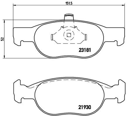 Stabdžių trinkelių rinkinys, diskinis stabdys BREMBO P 23 125