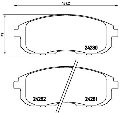 Комплект гальмівних накладок, дискове гальмо BREMBO P 23 126