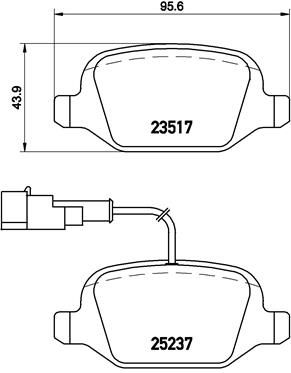 Комплект гальмівних накладок, дискове гальмо BREMBO P 23 131