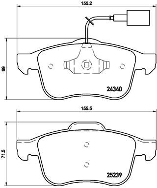 Brake Pad Set, disc brake BREMBO P 23 132X